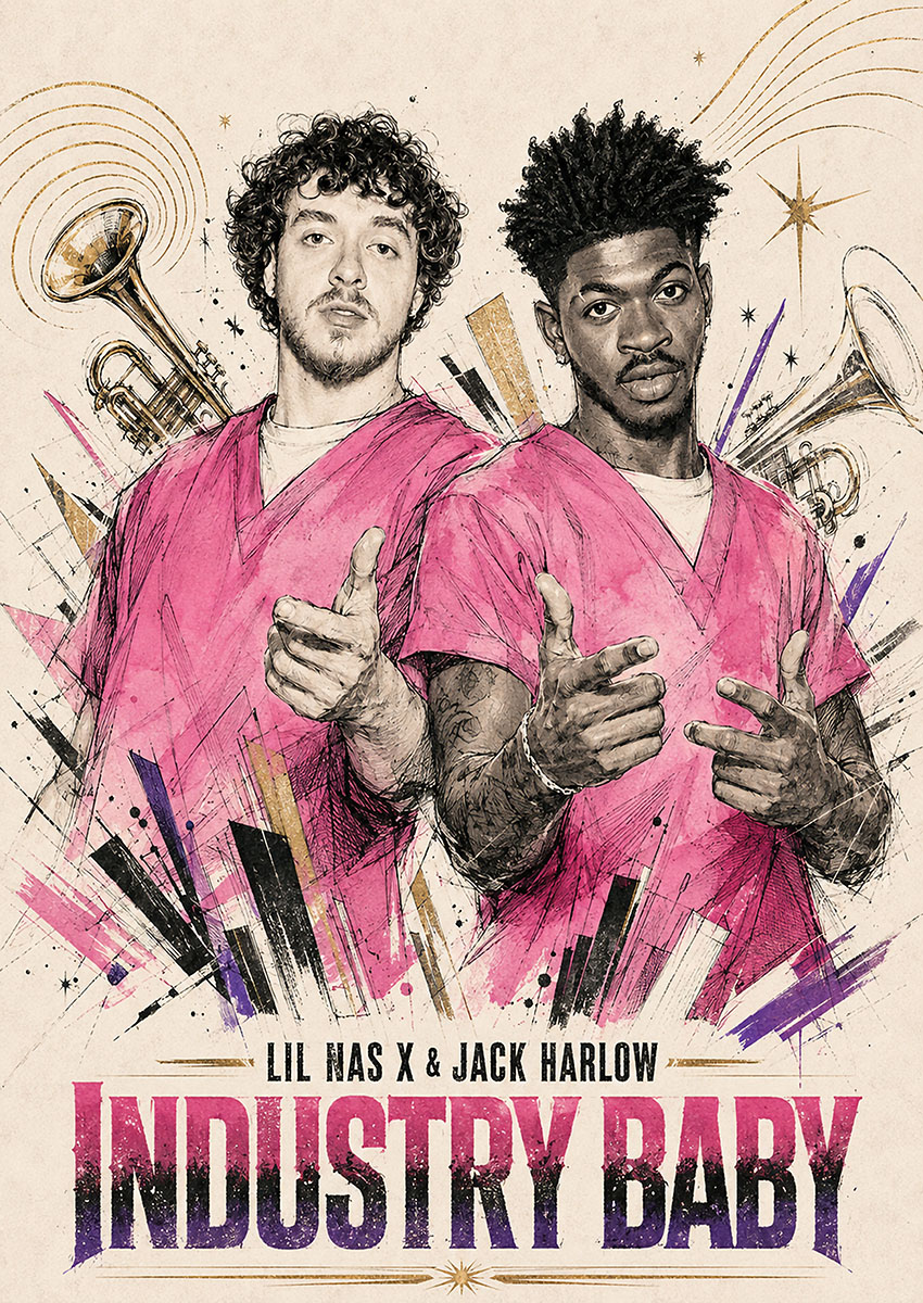 Lil Nas X & Jack Harlow Industry Baby Canvas Print & Poster Wall Art - AI PRINT LAB